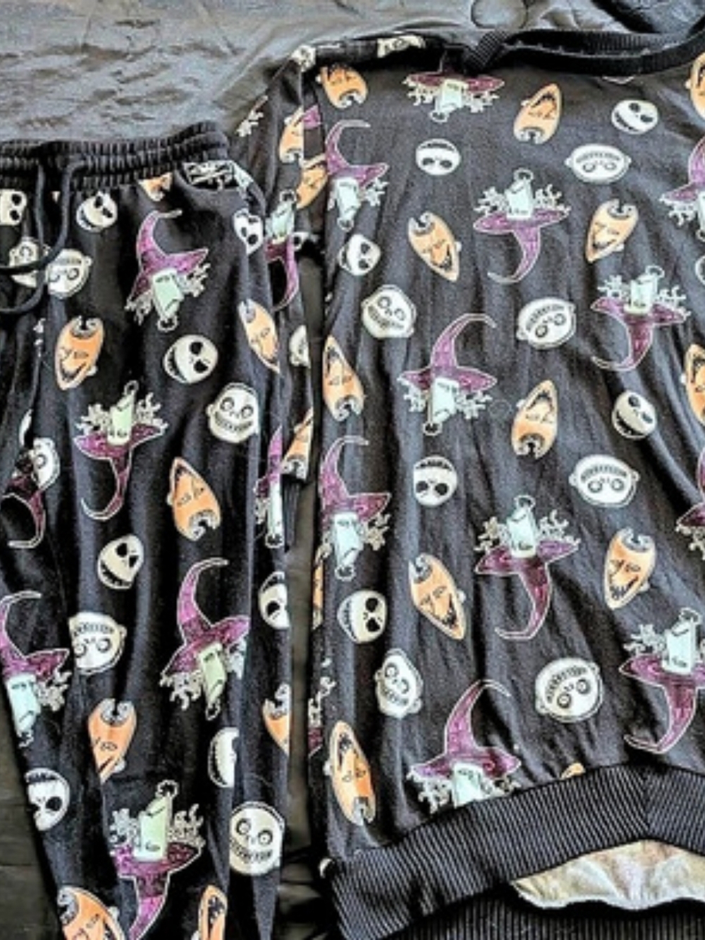 Disney The Nightmare Before Christmas Matching Pajama Set Girls Small Black